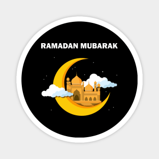 Ramadan Mubarak Ramadan Kareem Yellow Crescent Mosque Masjid Gift Magnet